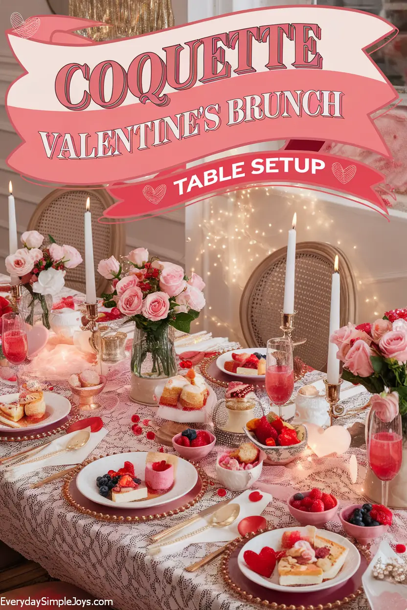 Coquette-Inspired Valentine’s Brunch Table Setup