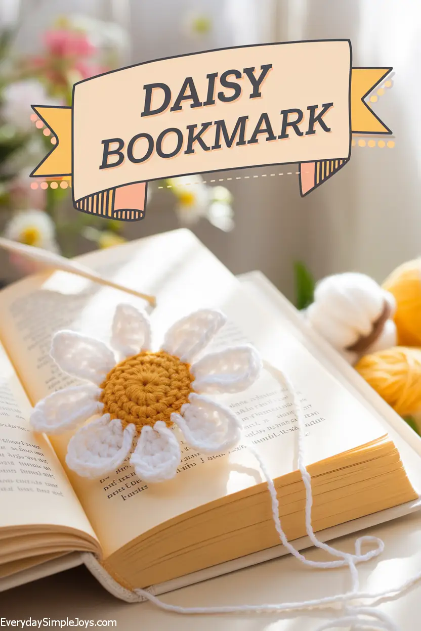 Crochet Daisy Bookmark