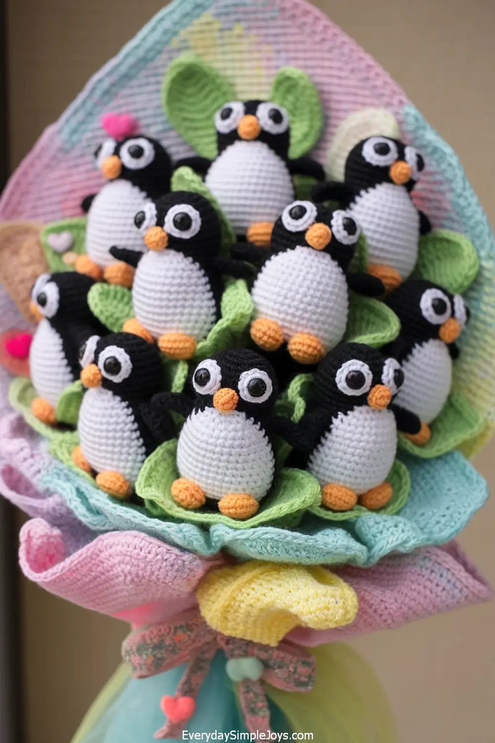 Crochet Penguin Bouquet Craft