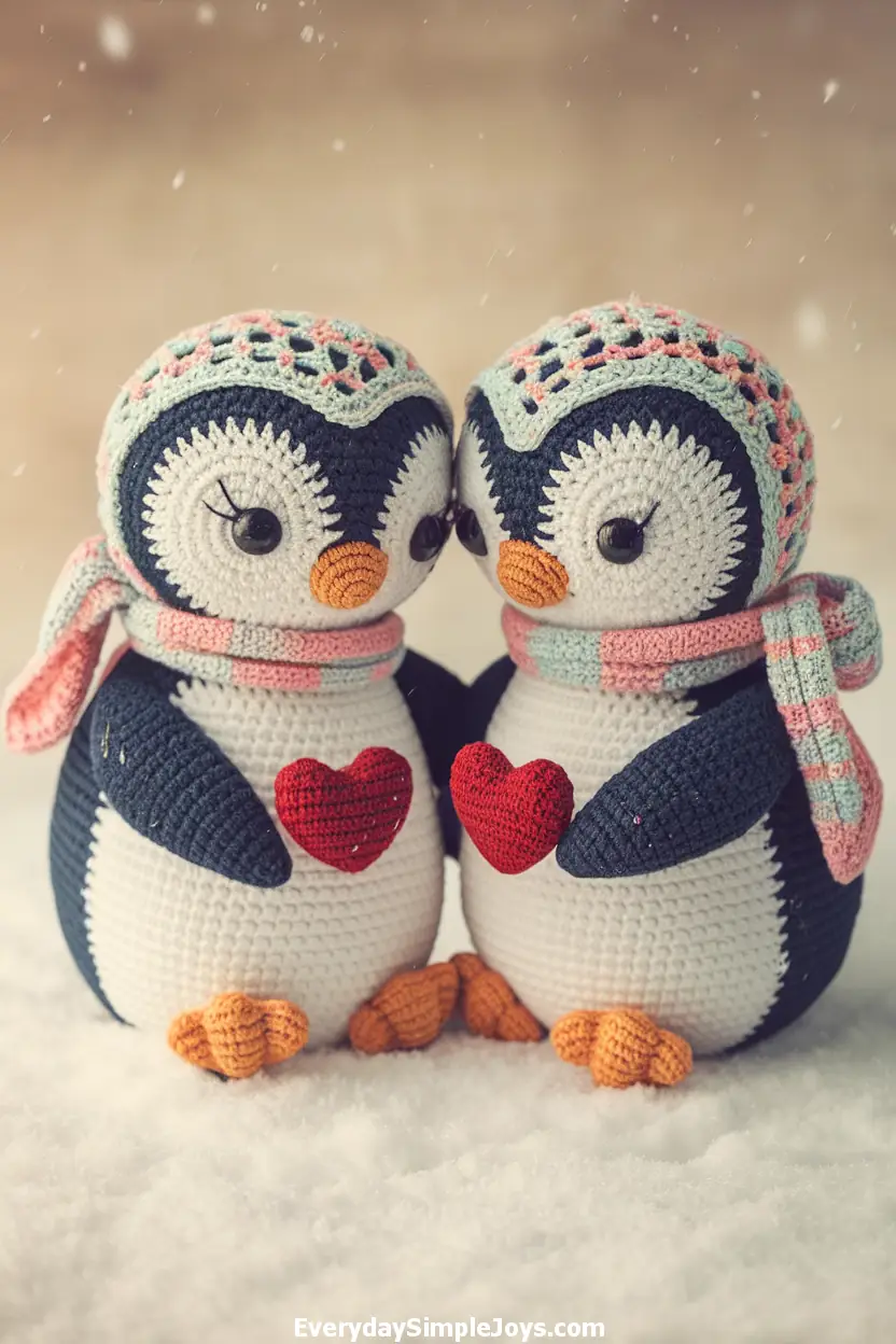 AmigurumiCrochet Penguin Lovebirds Pattern for Valentine's Day