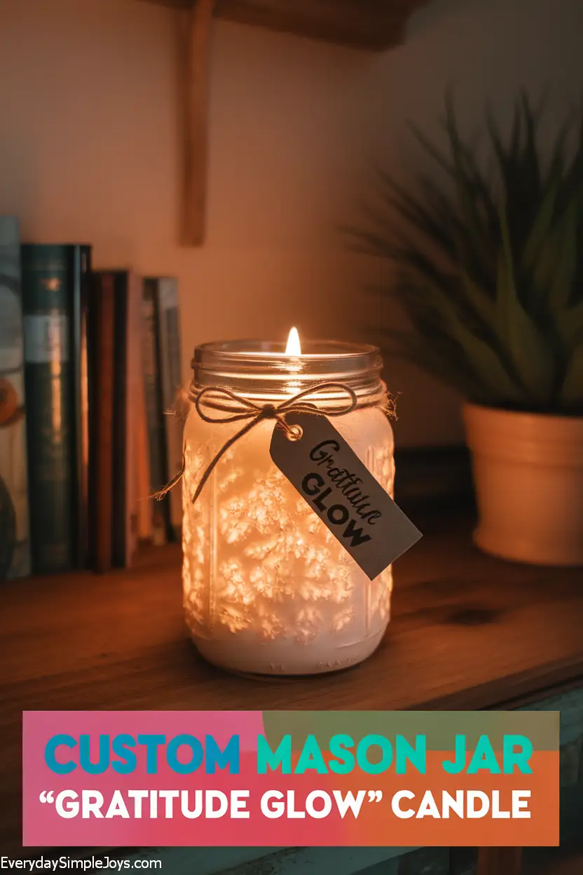 Custom Mason Jar “Gratitude Glow” Candle