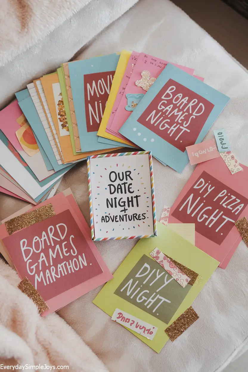 DIY Date Night Cards Filled with Sleepover Games