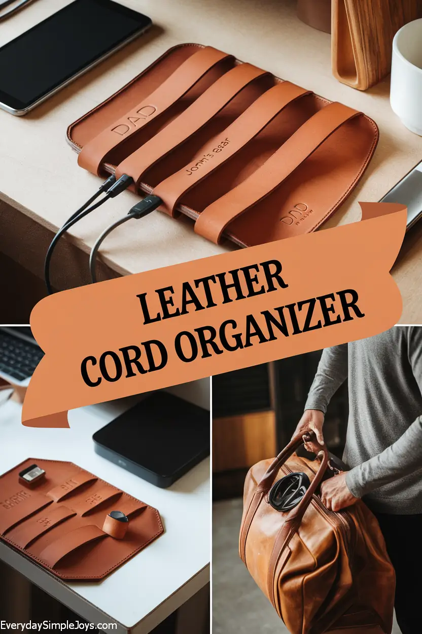 DIY Leather Cord Organizer