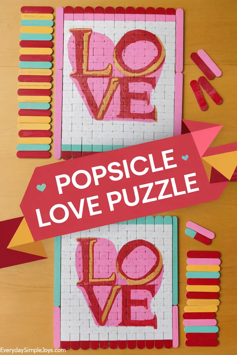 DIY Popsicle Stick Love Puzzle