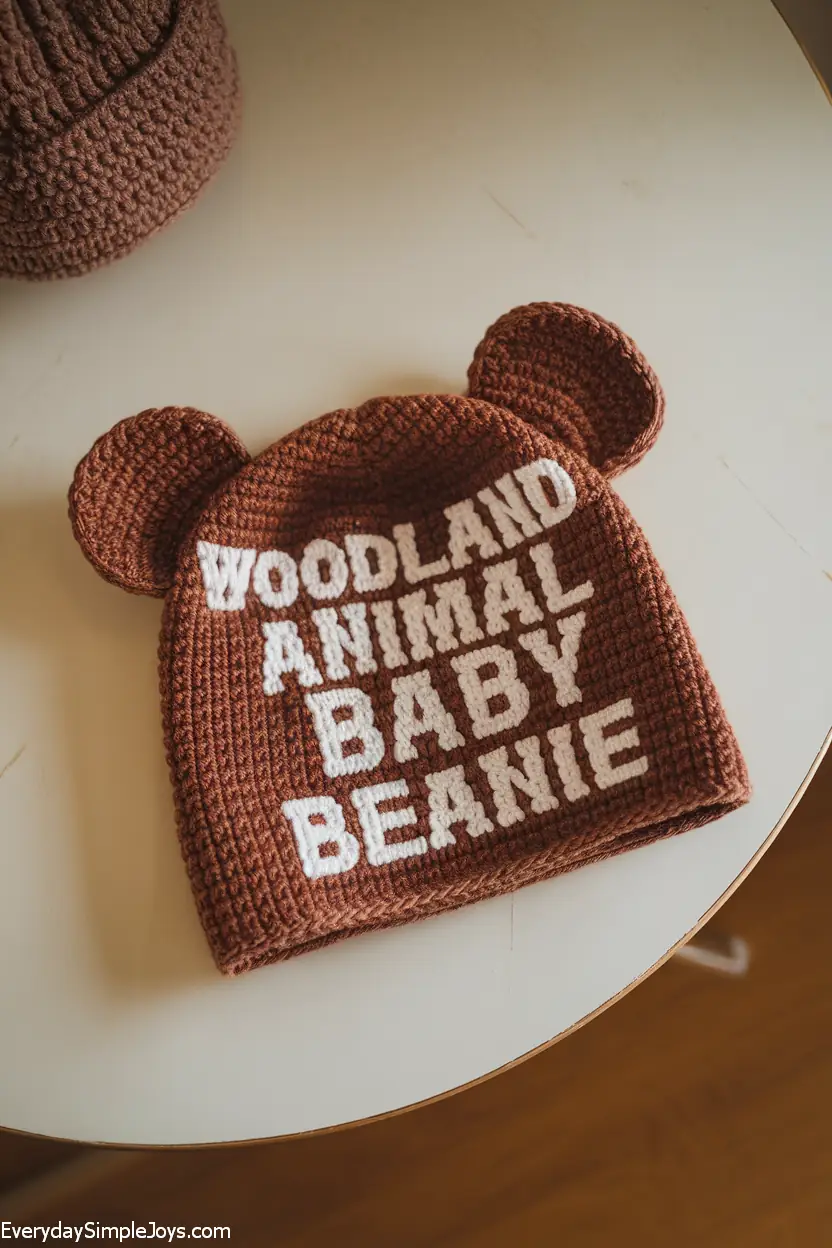 Easy Woodland Animal Baby Bear Beanie