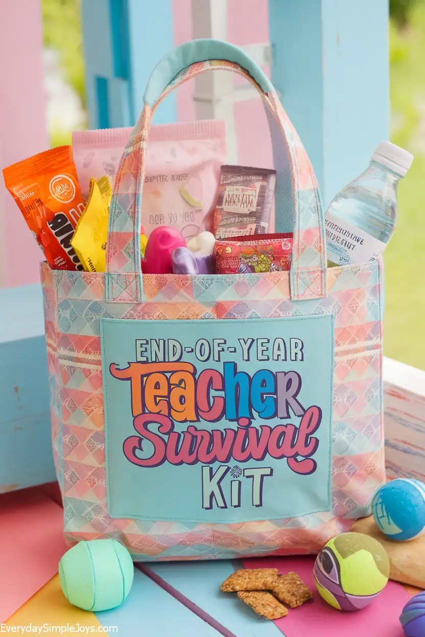 End-of-Year Teacher Survival Kit in a Pretty Tote