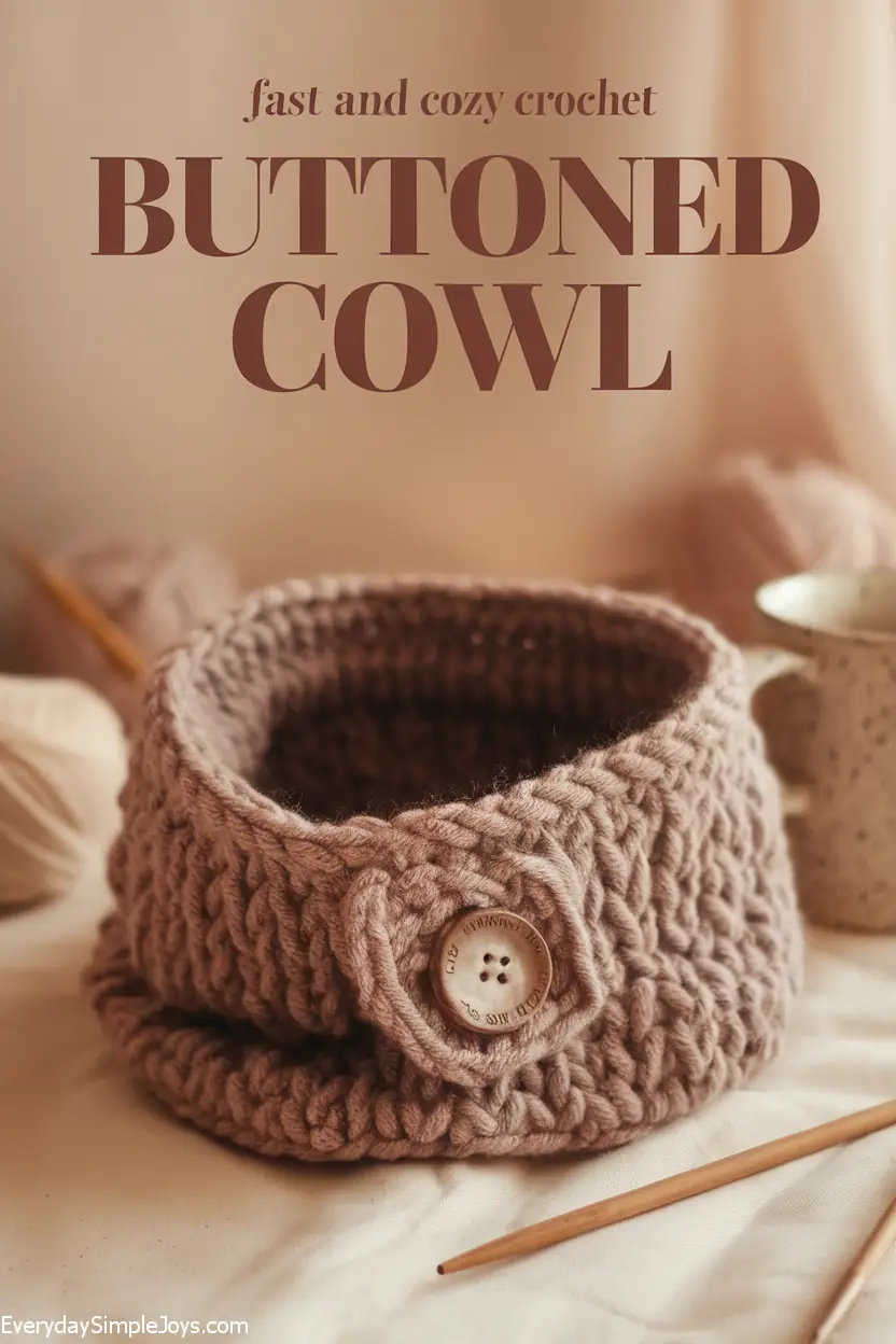 Fast and Cozy Crochet Buttoned Cowl