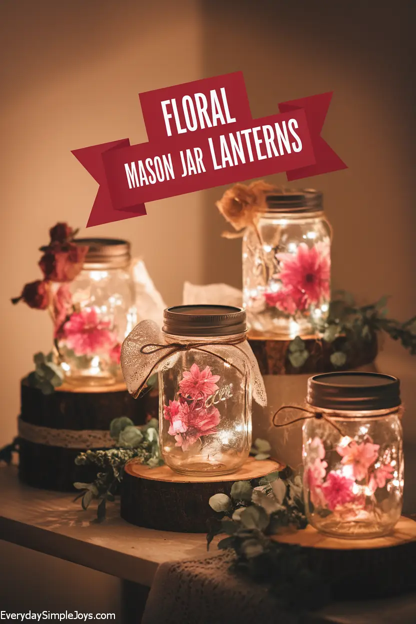 Floral Mason Jar Lanterns