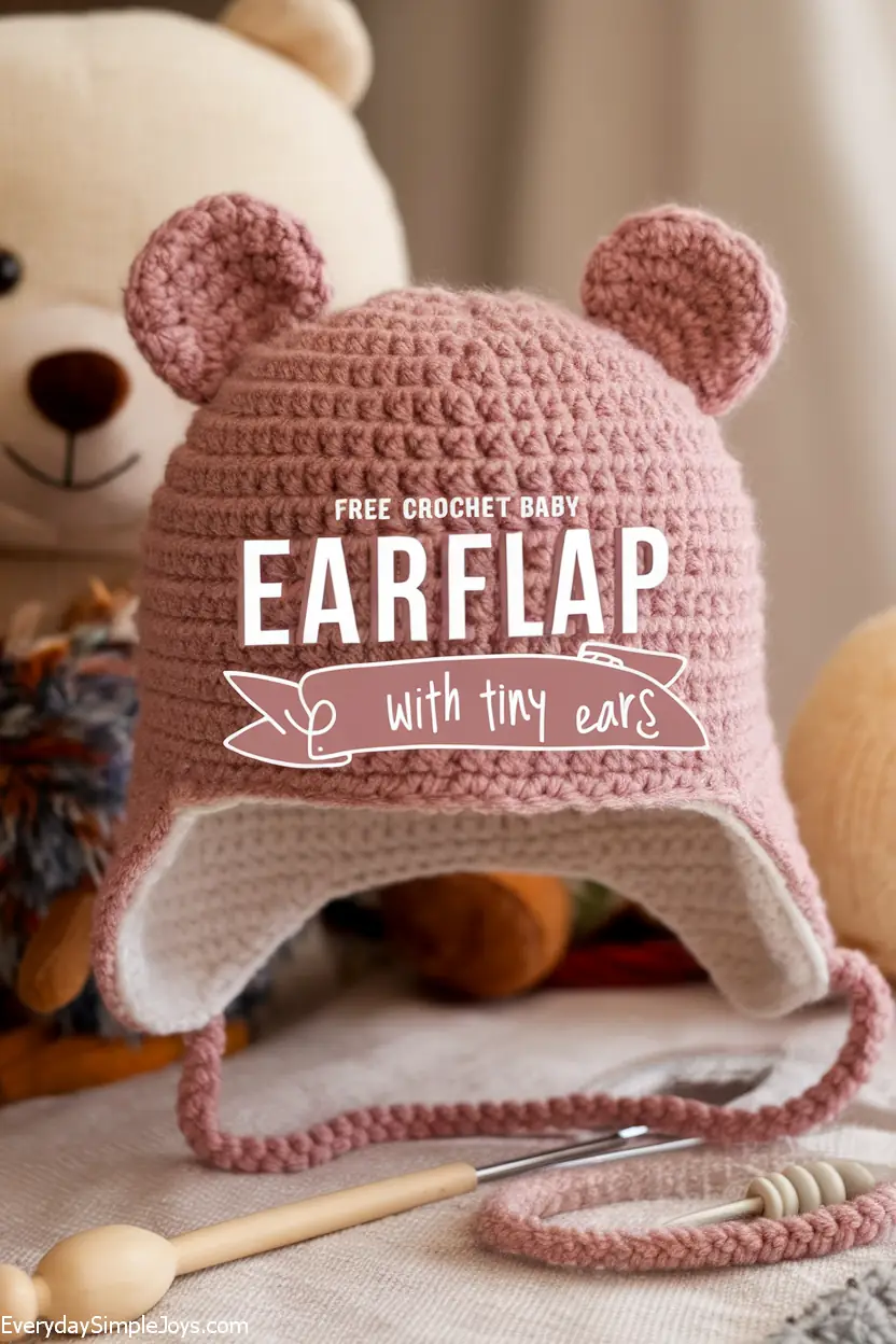 Free Crochet Baby Earflap Hat Pattern with Tiny Ears