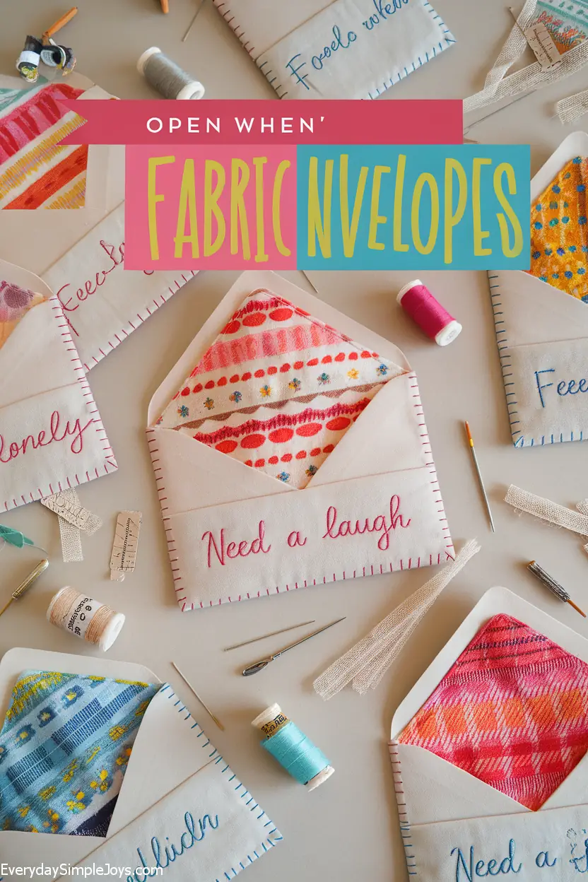 Hand-Stitched “Open When” Fabric Envelopes