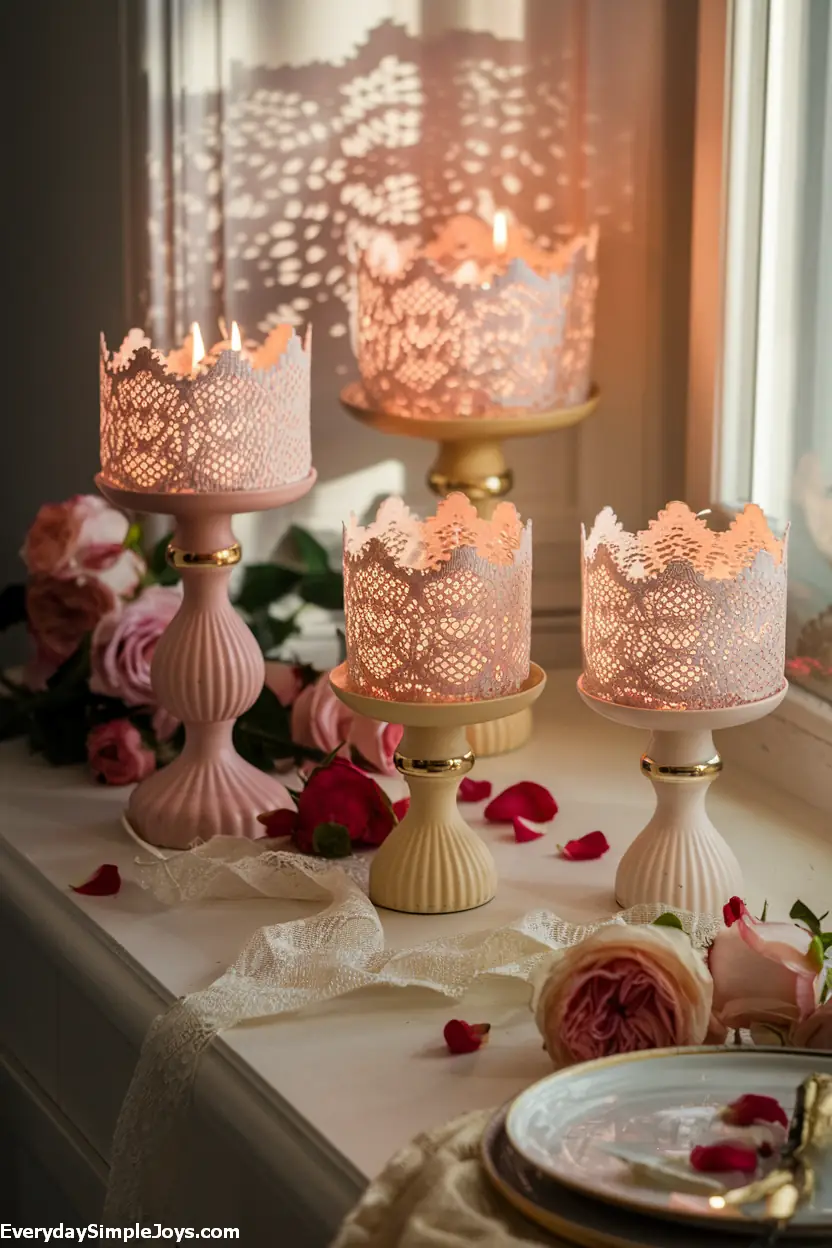 Lace Patterned Candle Holders