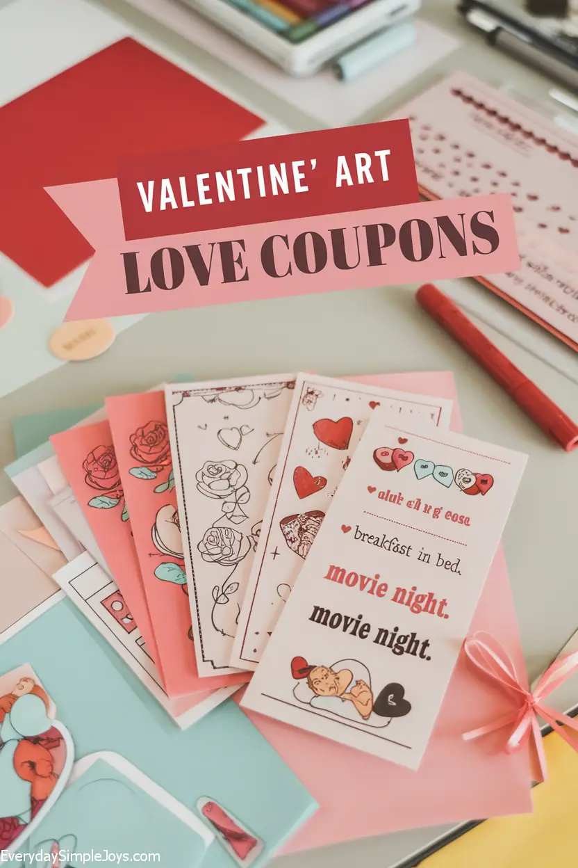 Love Coupons Illustrated with Kartu Valentine Art