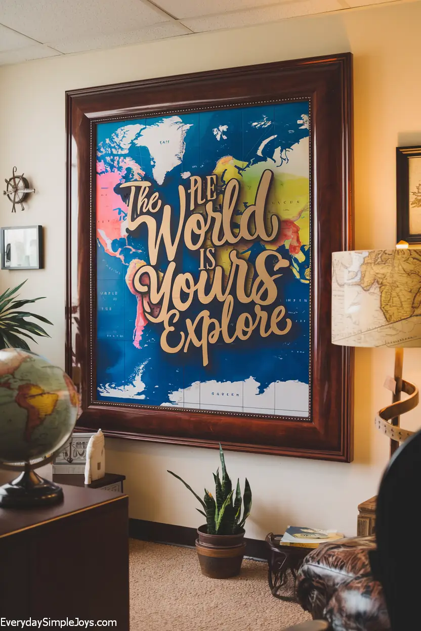 Map-Inspired Travel Quote Frame