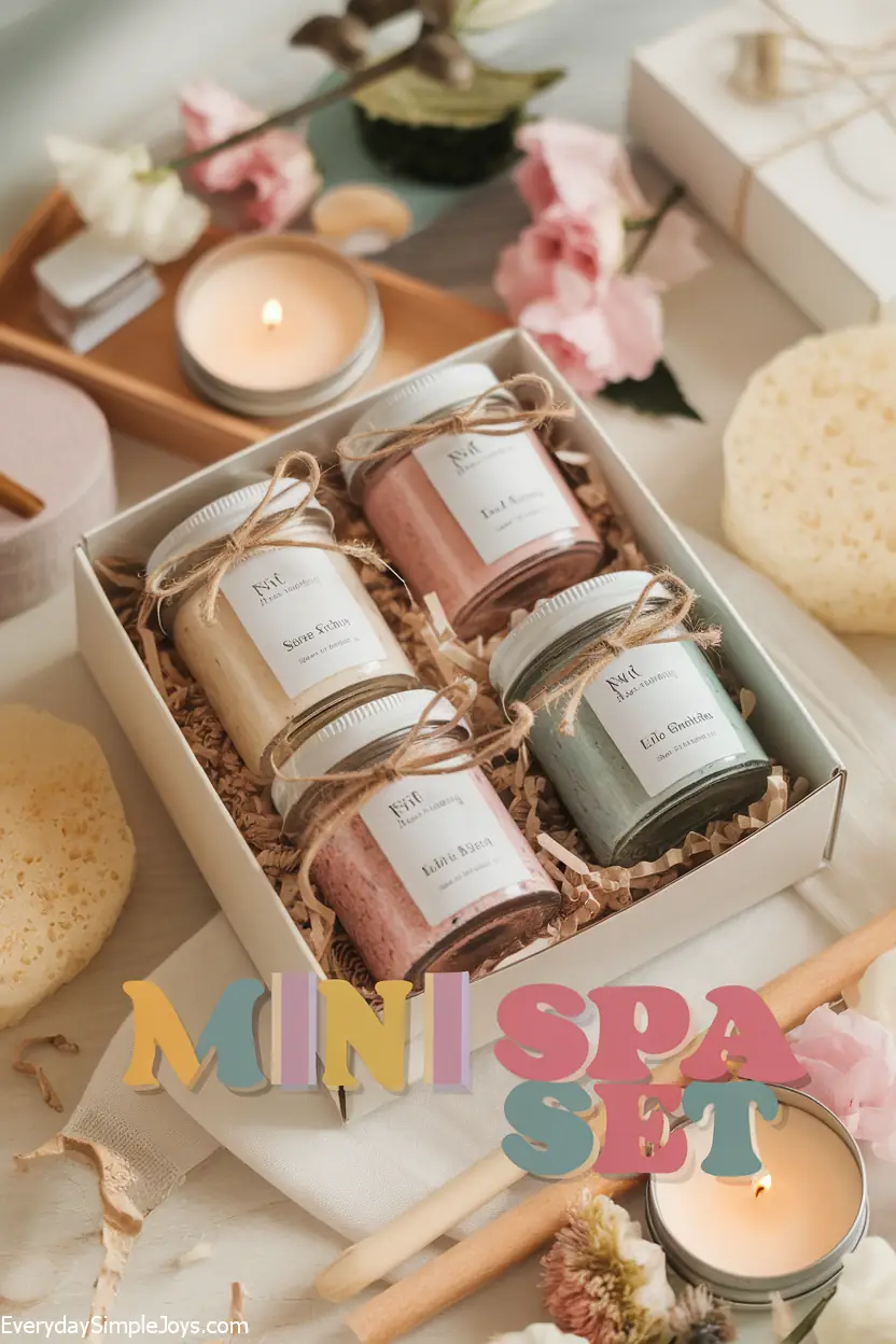 Mini Spa Set with Homemade Sugar Scrubs and Lip Balm