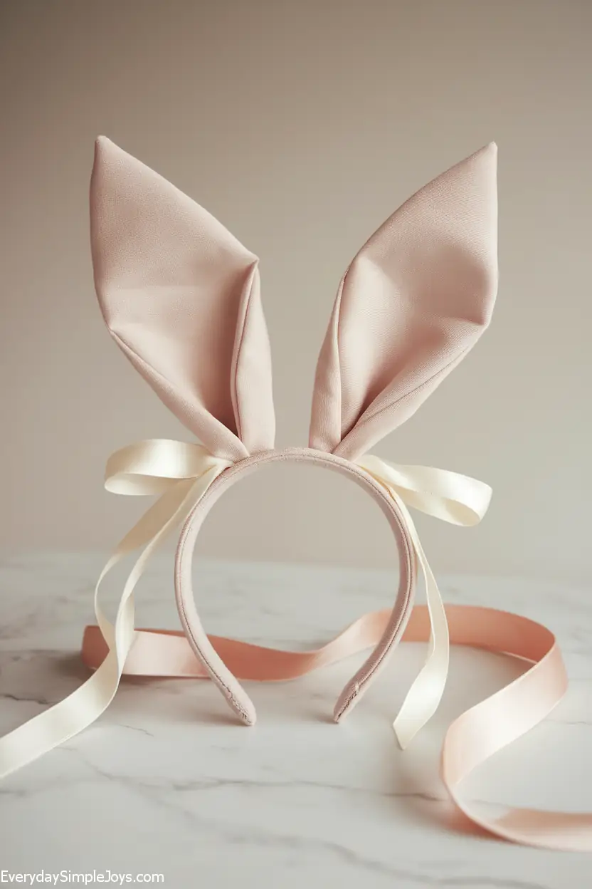 Minimalist Ribbon-Tie Short Bunny Ears