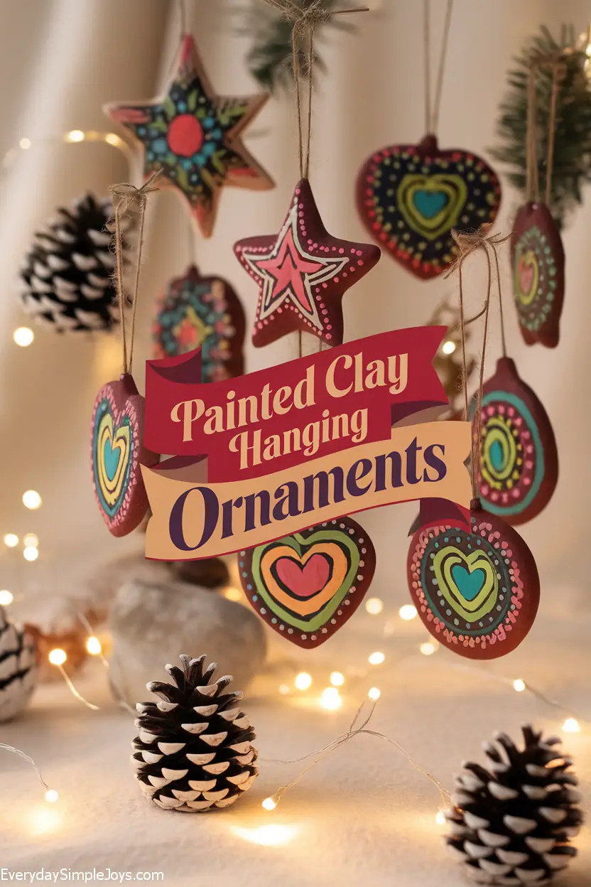 Painted Clay Hanging Ornaments