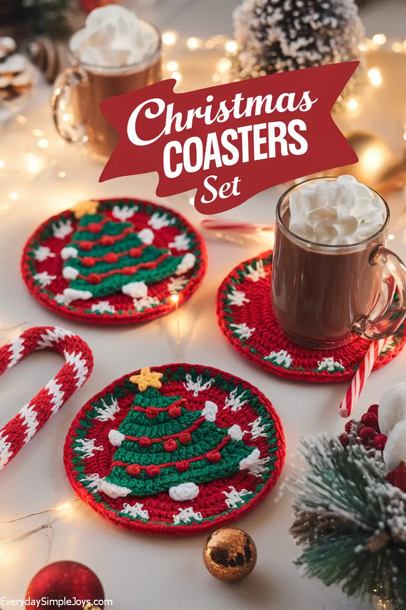 Quick and Cute Christmas Coasters Set