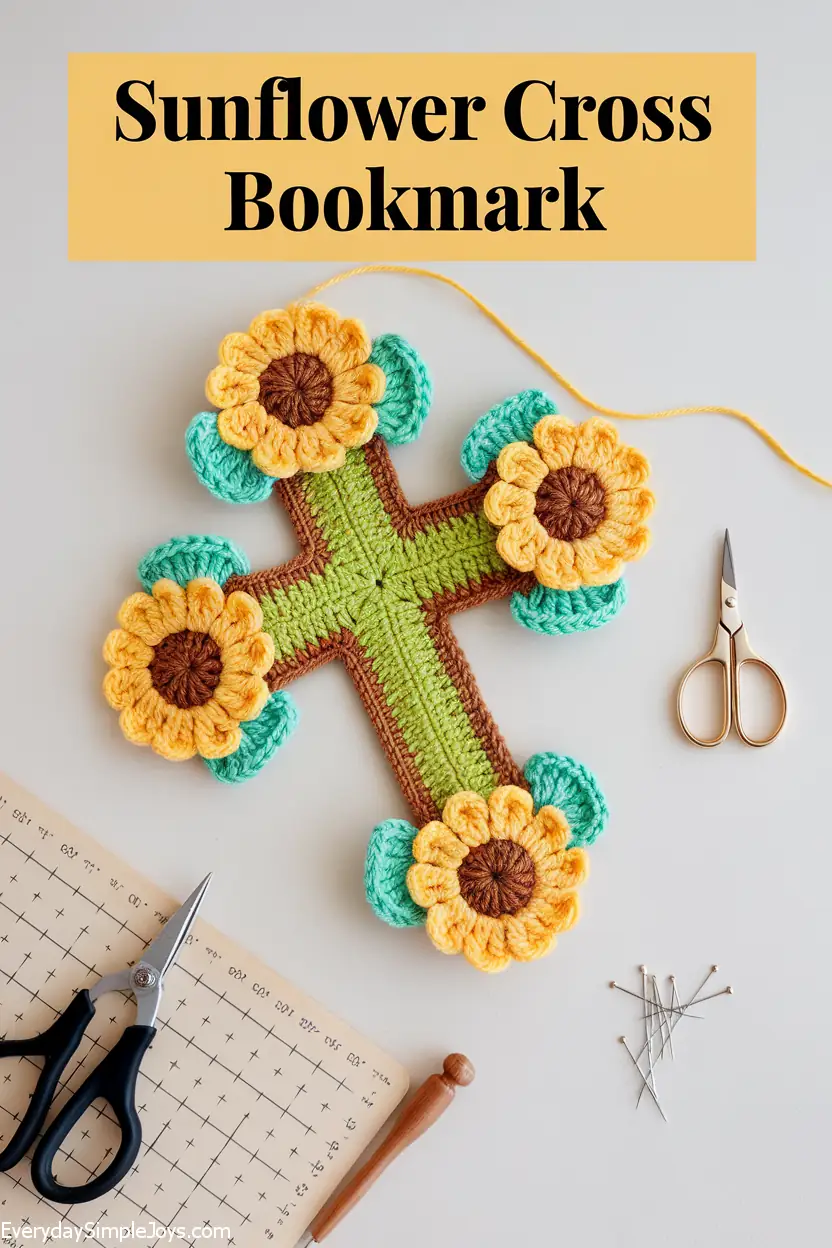 Sunflower Cross Bookmark