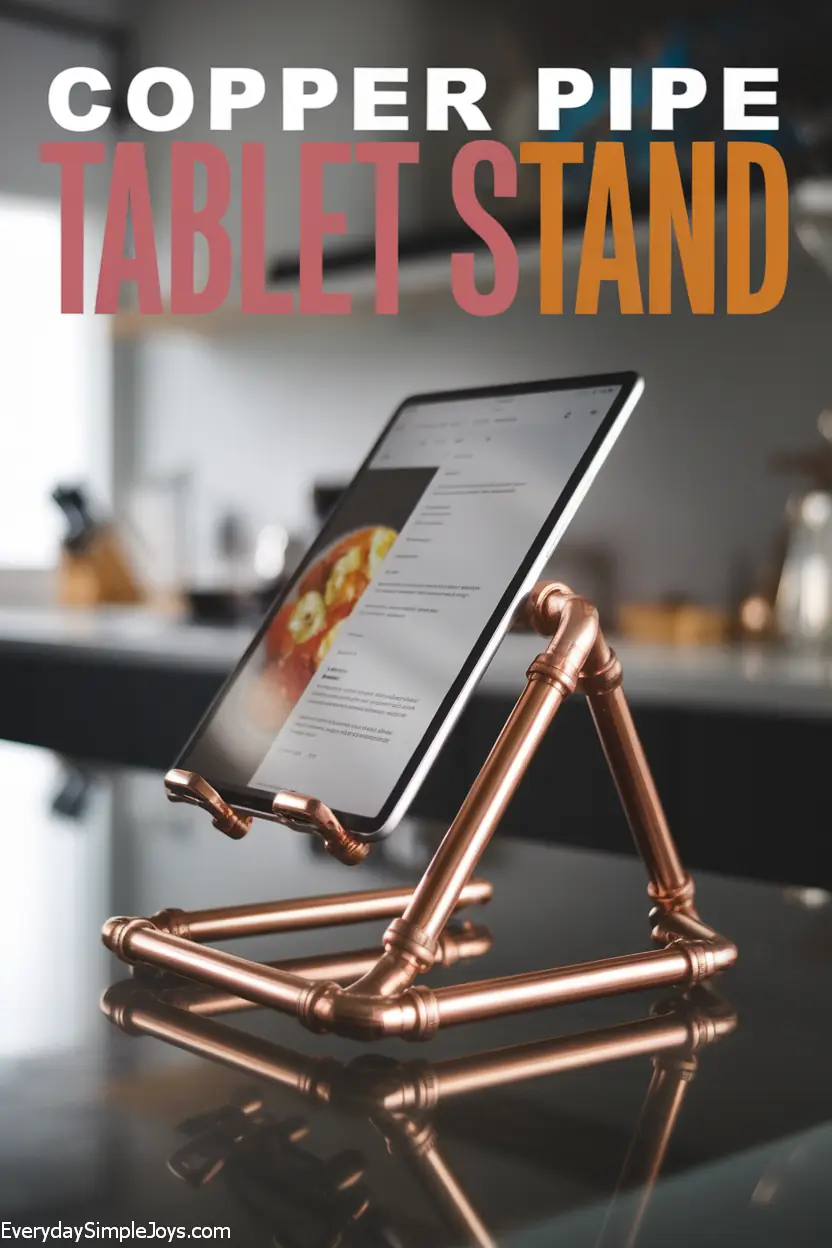 Upcycled Copper Pipe Tablet Stand